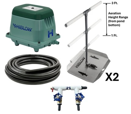 HP-120LL Pond Aeration Package - up to 1/2 acre- Max Depth 13'